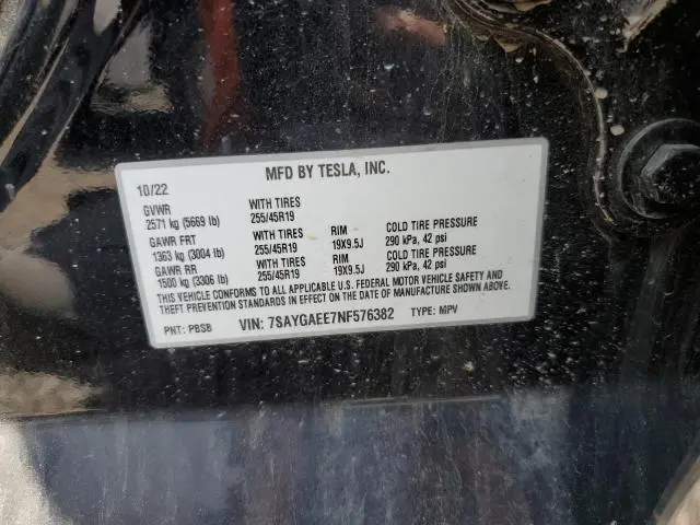 2022 TESLA MODEL Y   