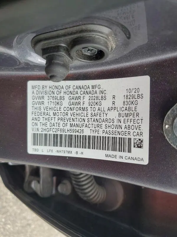2020 HONDA CIVIC LX  