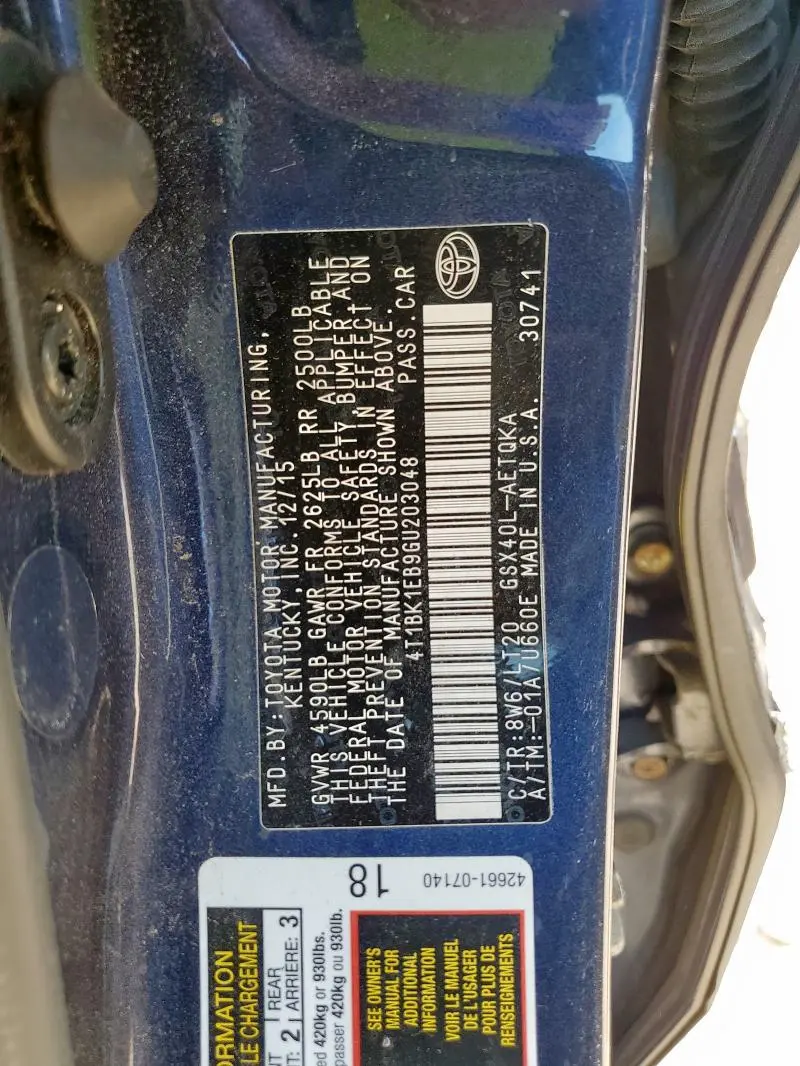 2016 TOYOTA AVALON XLE  