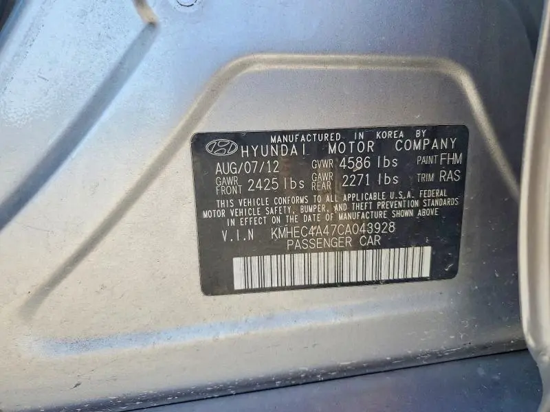 2012 HYUNDAI SONATA HYBRID  