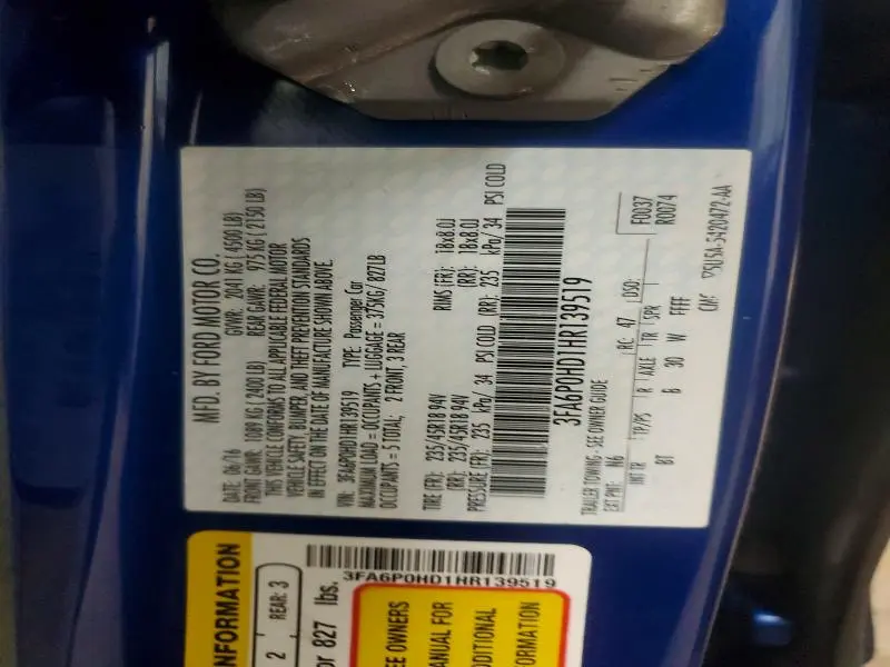 2017 FORD FUSION SE  