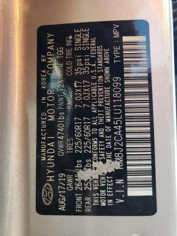 2020 HYUNDAI TUCSON SE  