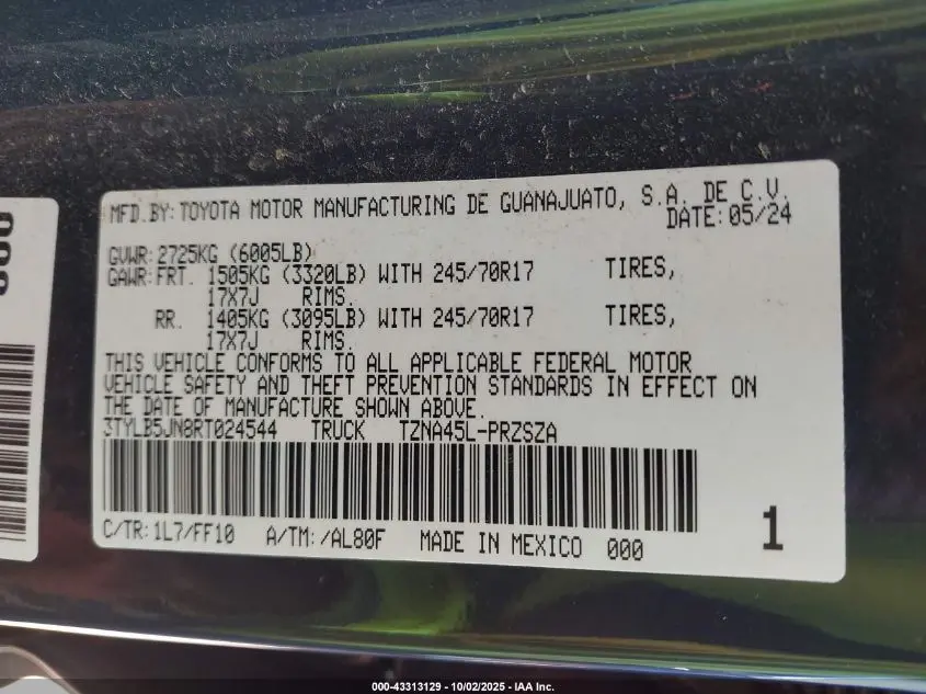 2024 TOYOTA TACOMA SR5 4WD