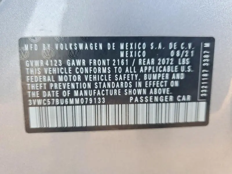 2021 VOLKSWAGEN JETTA S  