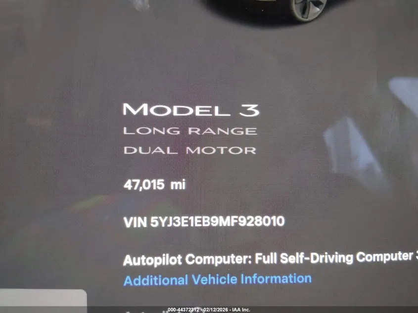 2021 TESLA MODEL 3 LONG RANGE DUAL MOTOR ALL-WHEEL DRIVE