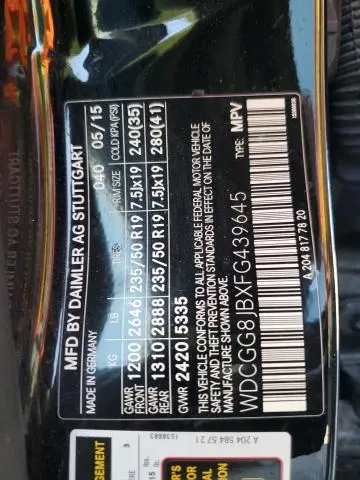 2015 MERCEDES-BENZ GLK 350 4MATIC  