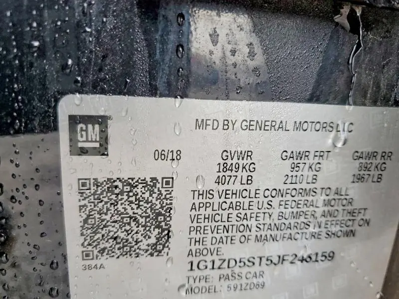 2018 CHEVROLET MALIBU LT  