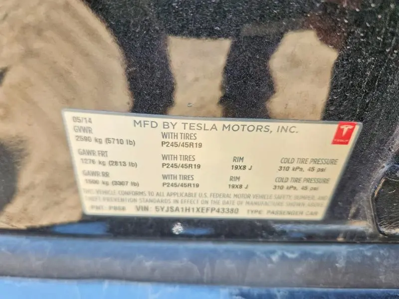 2014 TESLA MODEL S   