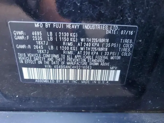 2017 SUBARU OUTBACK 2.5I LIMITED  