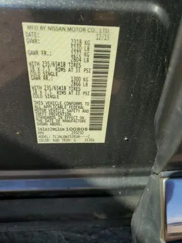 2016 NISSAN MURANO S  