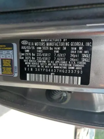 2017 KIA SORENTO LX  