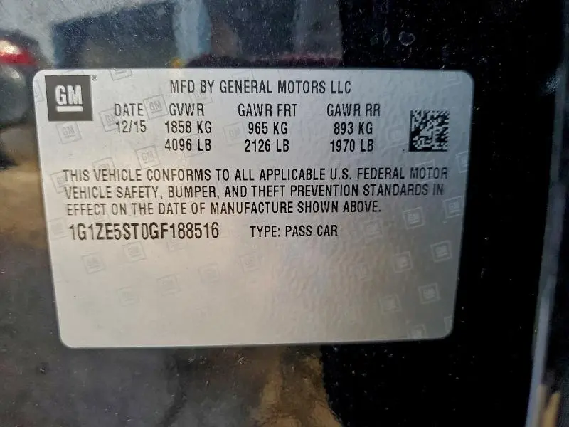 2016 CHEVROLET MALIBU LT  