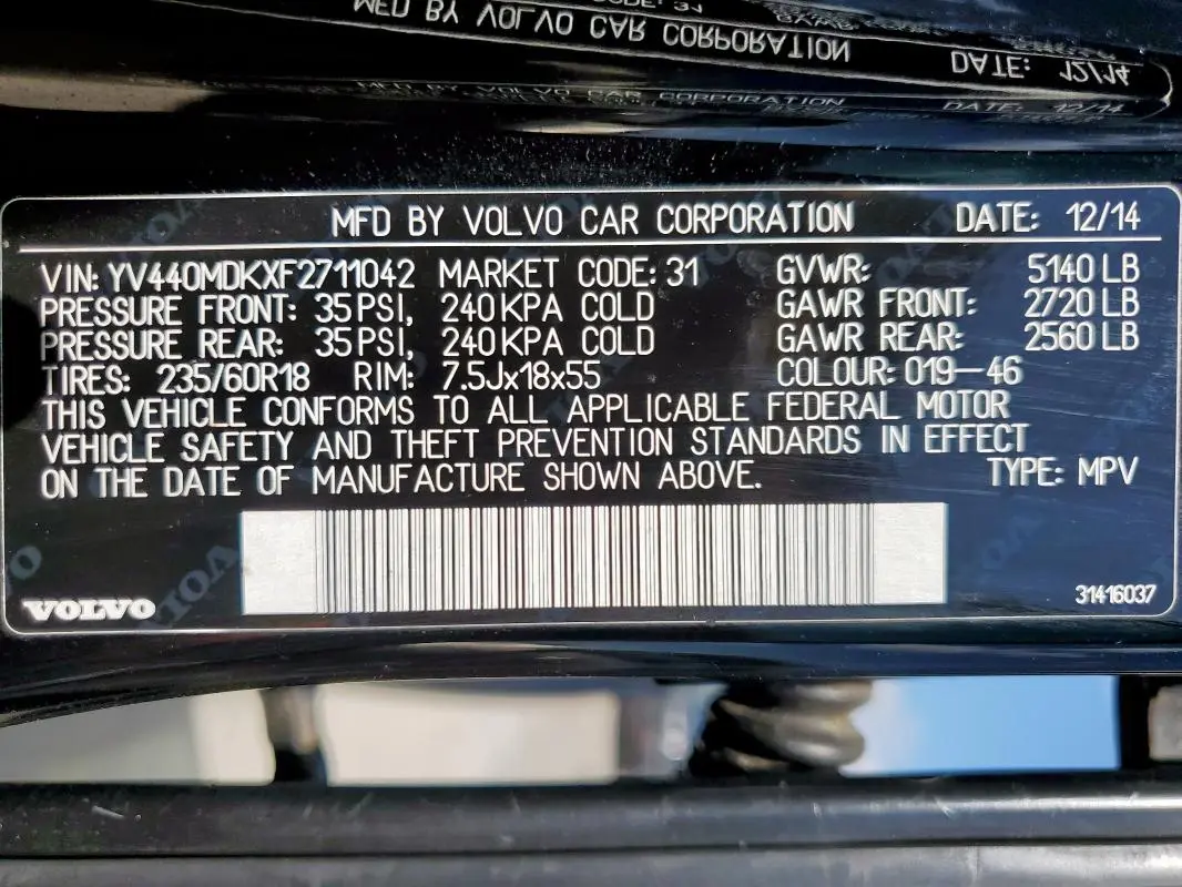 2015 VOLVO XC60 T5 PREMIER  