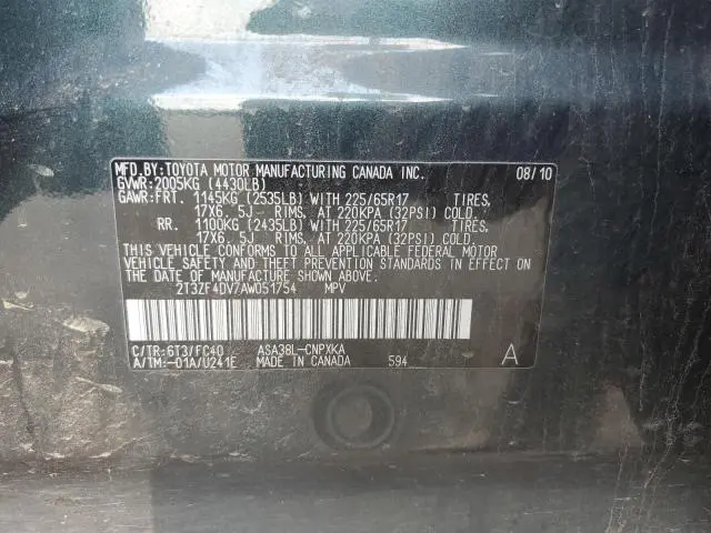 2010 TOYOTA RAV4   