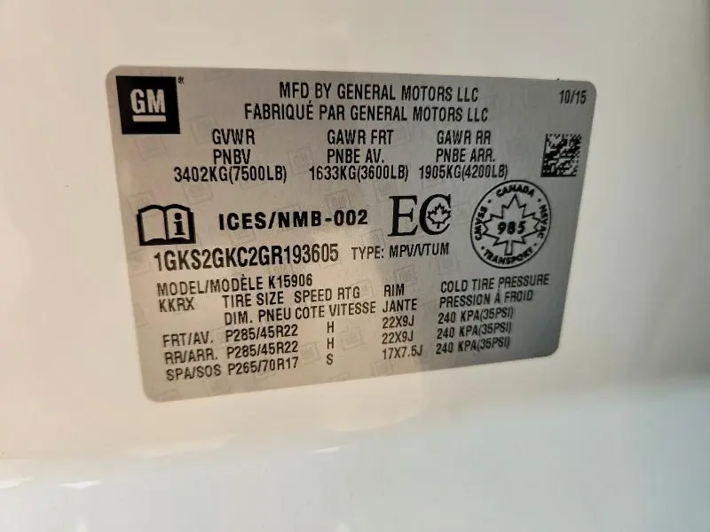 2016 GMC YUKON XL K1500 SLT  