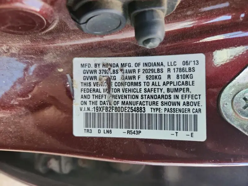 2013 HONDA CIVIC EX  