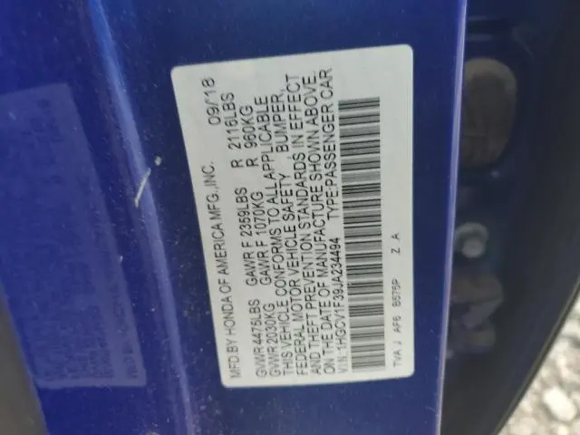 2018 HONDA ACCORD SPORT  