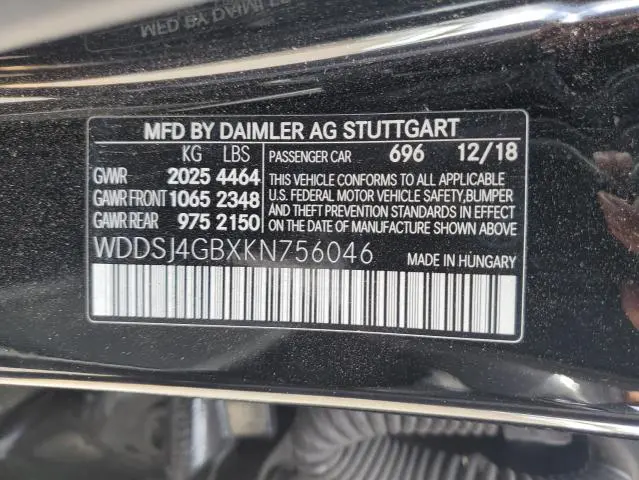 2019 MERCEDES-BENZ CLA 250 4MATIC  