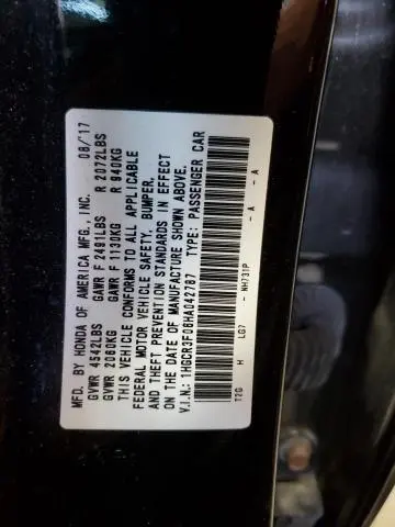 2017 HONDA ACCORD EXL