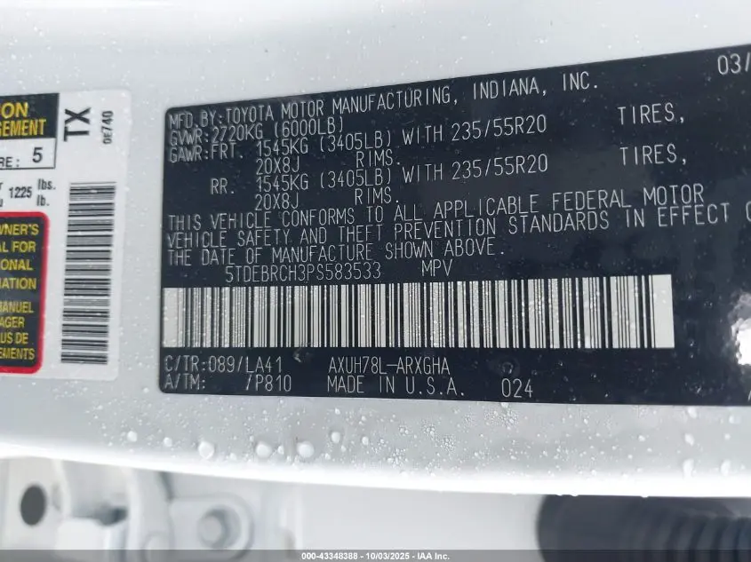 2023 TOYOTA HIGHLANDER HYBRID PLATINUM