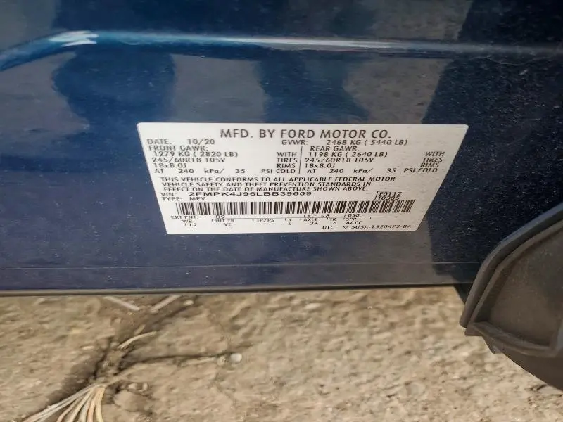 2020 FORD EDGE SEL  