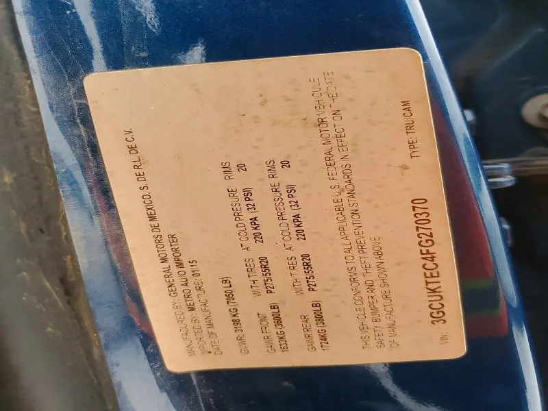 2015 CHEVROLET SILVERADO K1500 HIGH COUNTRY  