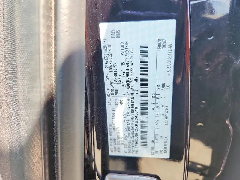 2019 FORD ESCAPE SEL  
