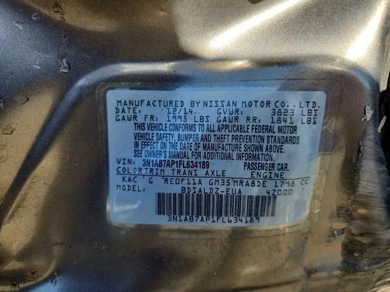 2015 NISSAN SENTRA SV  