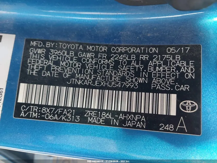 2017 TOYOTA COROLLA IM  