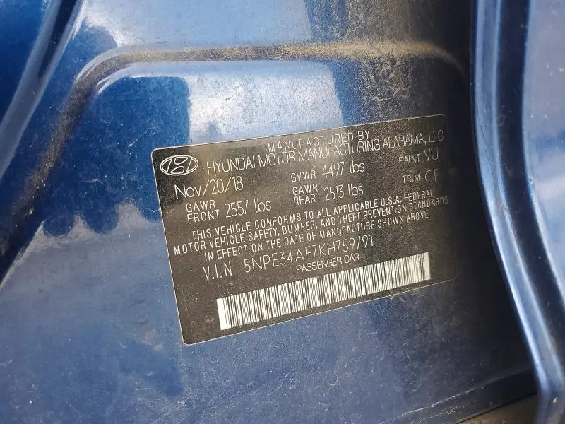 2019 HYUNDAI SONATA SPORT  