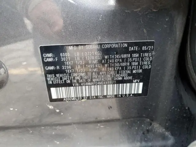 2021 SUBARU ASCENT PREMIUM  