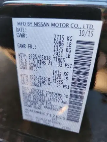 2015 NISSAN PATHFINDER S  