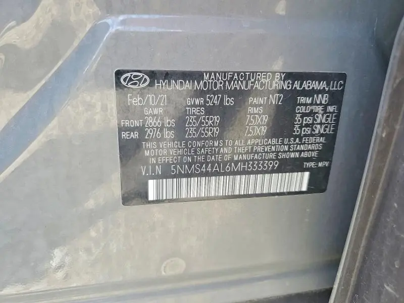 2021 HYUNDAI SANTA FE LIMITED  