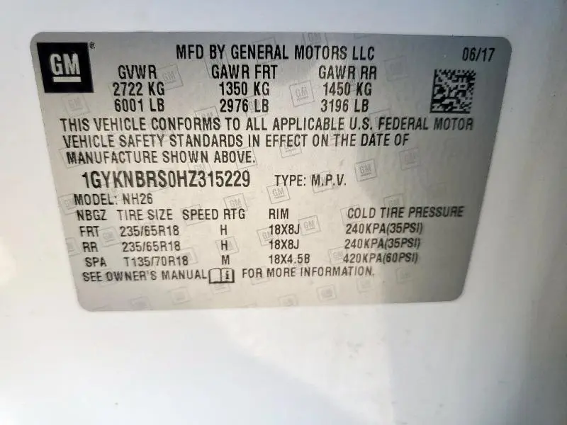 2017 CADILLAC XT5 LUXURY  