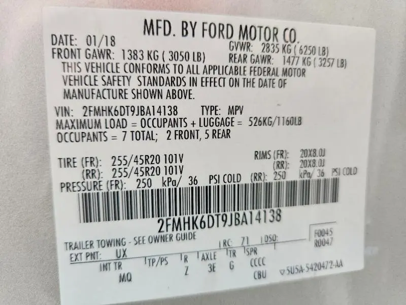 2018 FORD FLEX LIMITED  