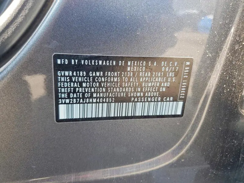 2017 VOLKSWAGEN JETTA S  