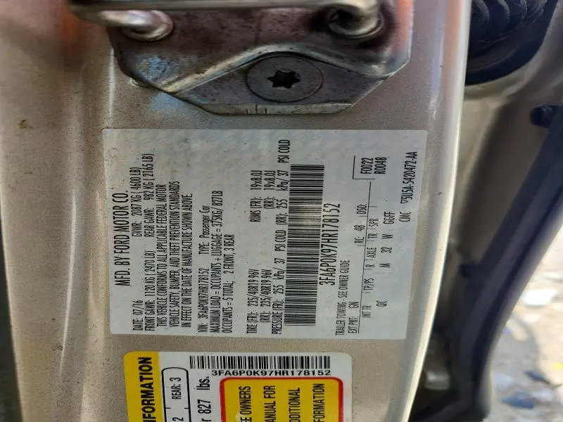 2017 FORD FUSION TITANIUM  