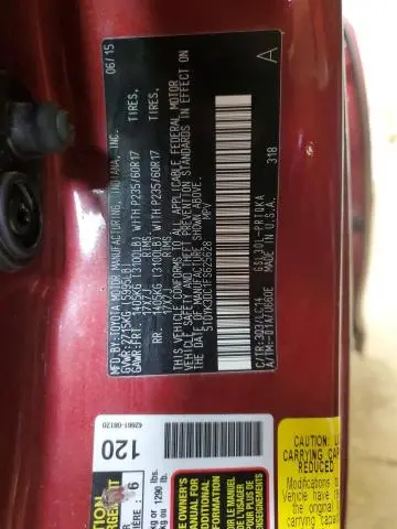 2015 TOYOTA SIENNA XLE  