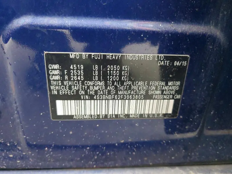 2015 SUBARU LEGACY 2.5I PREMIUM  