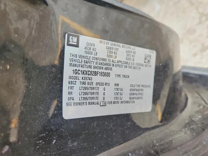 2011 CHEVROLET SILVERADO K2500 HEAVY DUTY LT  