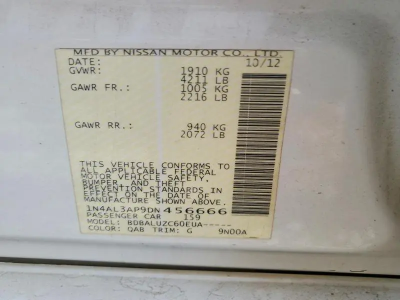 2013 NISSAN ALTIMA 2.5  
