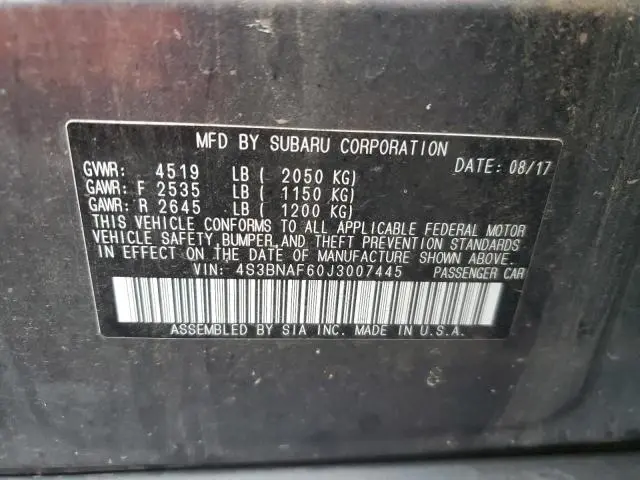 2018 SUBARU LEGACY 2.5I PREMIUM  