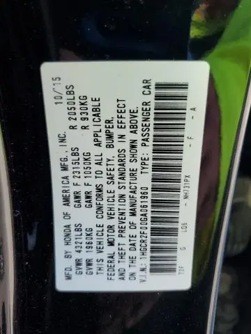 2016 HONDA ACCORD EX  