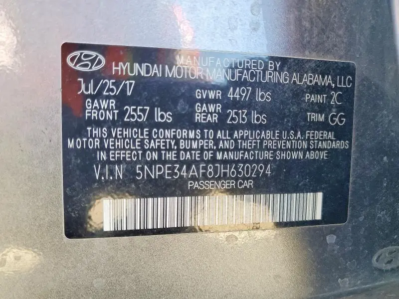 2018 HYUNDAI SONATA SEL  