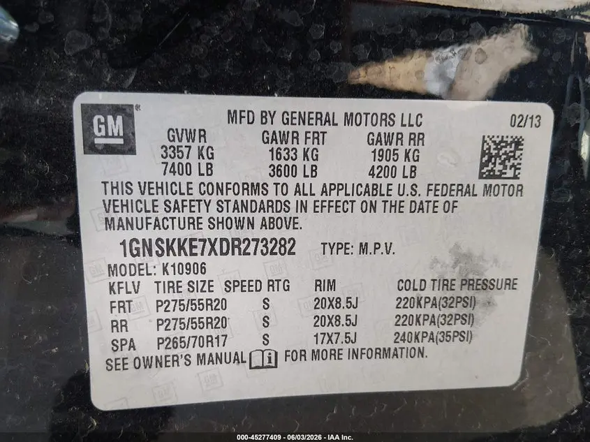 2013 CHEVROLET SUBURBAN 1500 LTZ