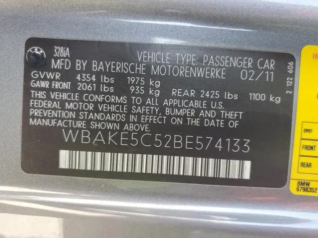 2011 BMW 328 I SULEV  