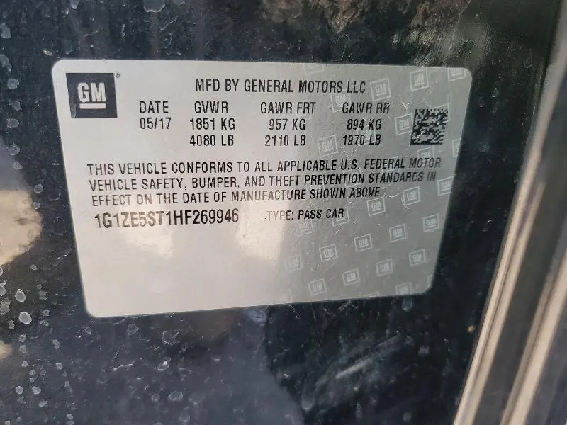 2017 CHEVROLET MALIBU LT  