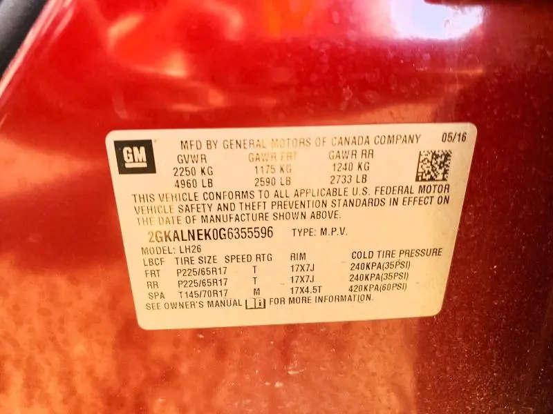 2016 GMC TERRAIN SLE  