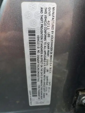 2012 VOLKSWAGEN JETTA SE  