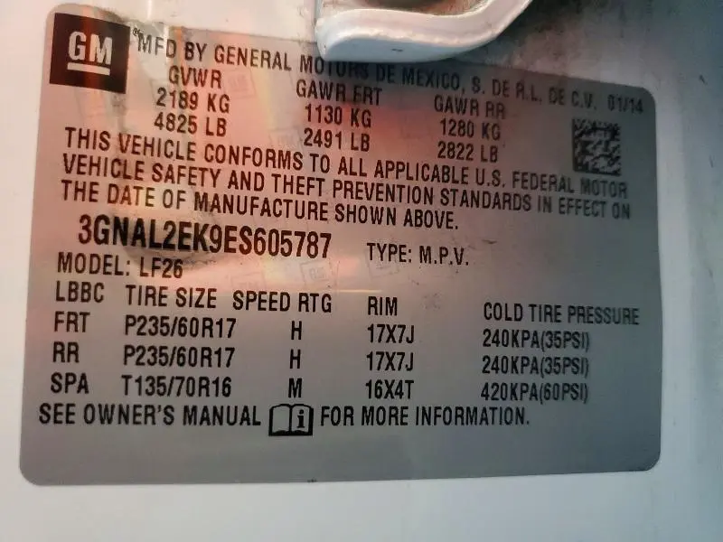 2014 CHEVROLET CAPTIVA LS  